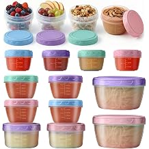 Pack of 16 Freezer Containers 4 Sizes with Lid Freezing Containers with