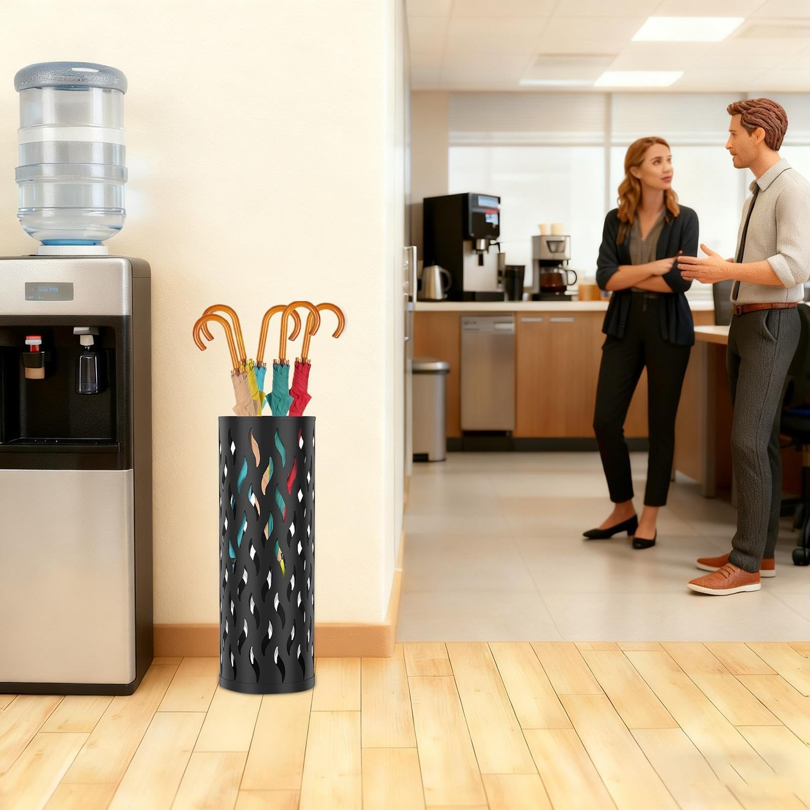 Portaombrelli in metallo per interni e casa, 15 x 15 x 42 cm, perfetto per soggiorno, ingresso, corridoio, balcone, ufficio, hotel, reception