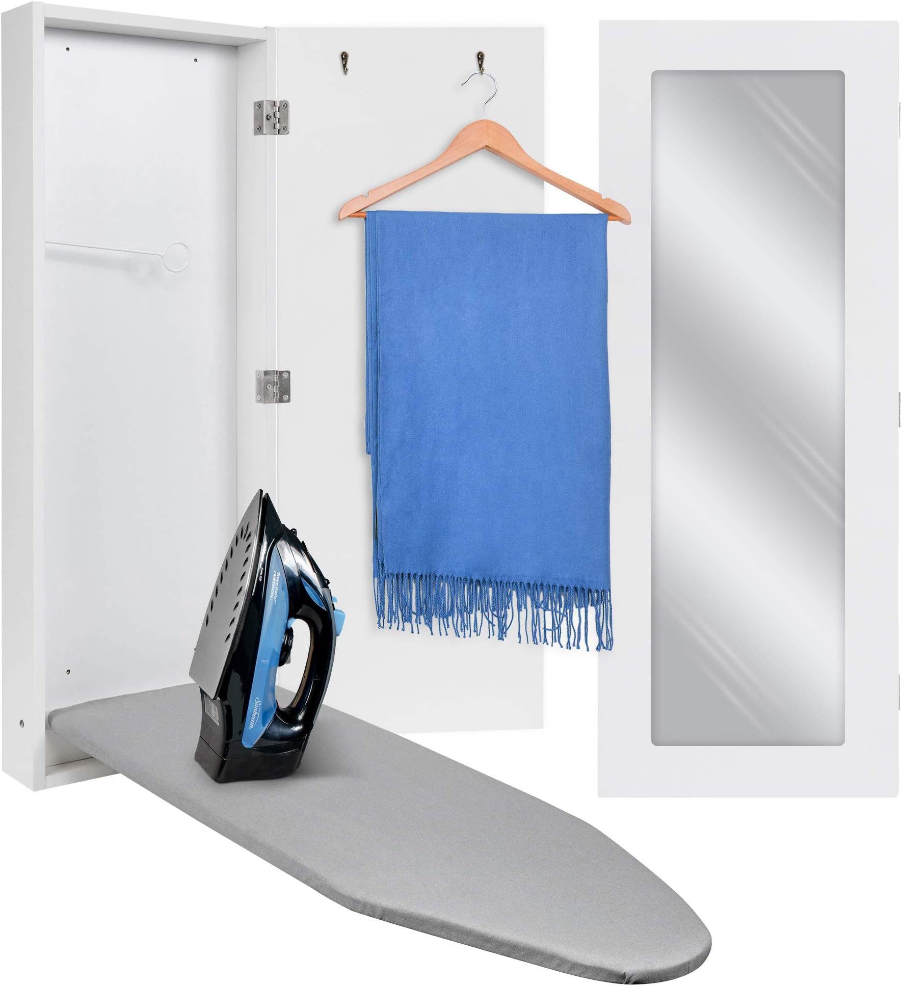 Tabla De Planchar Plegable De Pared Ivation - 92x31 Cm, Soporta 25 Lbs, Con Funda De Algodón, Para Ahorrar Espacio