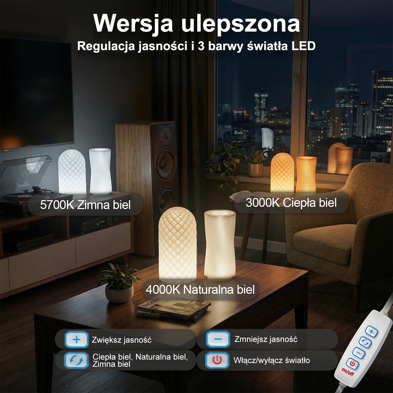 Zestaw lamp LED 001 trzy kolory do Bambu Lab H2D/X1/P1P/A1 mini Makerworld do anycubic Makeronline drukarka 3D światło DIY model sprzętu części zamienne 5 V zasilanie USB, ciepłe światło