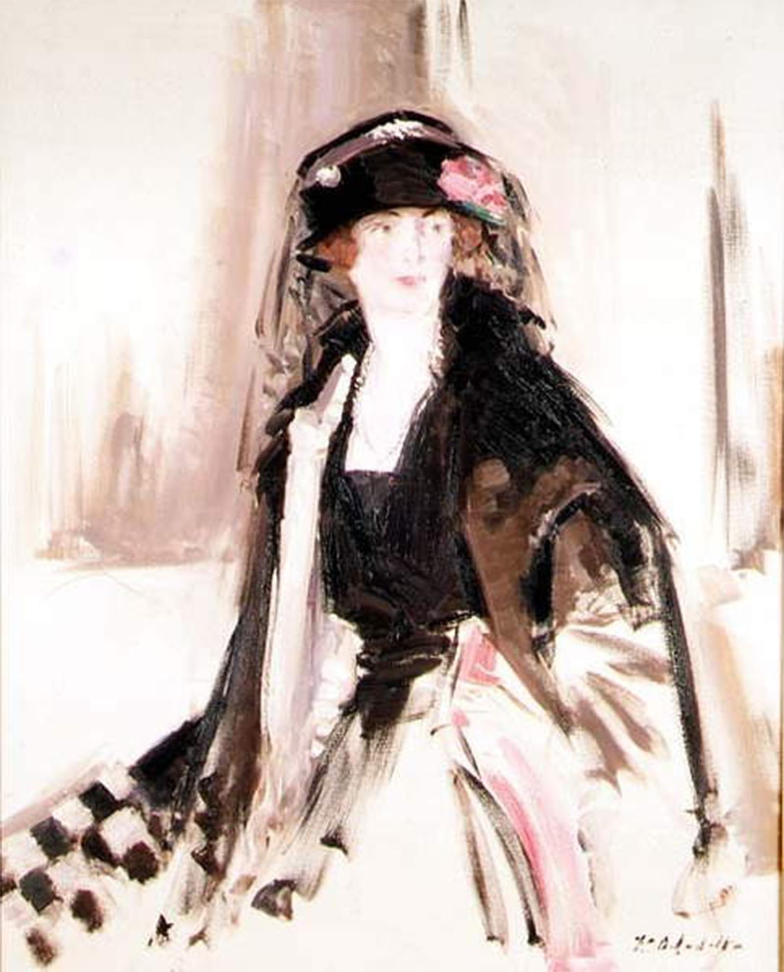 POSTERIIk Famous Modern Artwork Art Mural Portrait of Lady Lavery by Campbell Boileau Cadell Oil Paintings Pictures for Home Decor 60x90cm