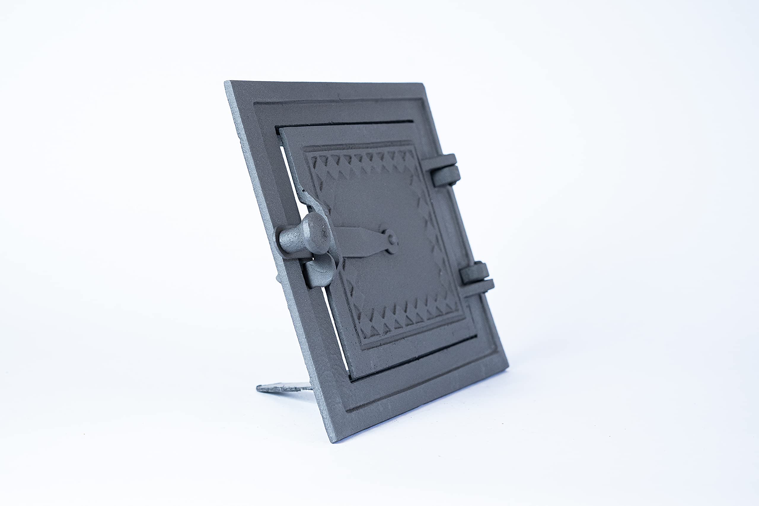 Euro Sezam - puerta de horno de hierro fundido de grafito - puerta de horno maciza y gruesa - puerta de horno de pizza - DZ057 - puerta simple con cerradura - 255x215 mm