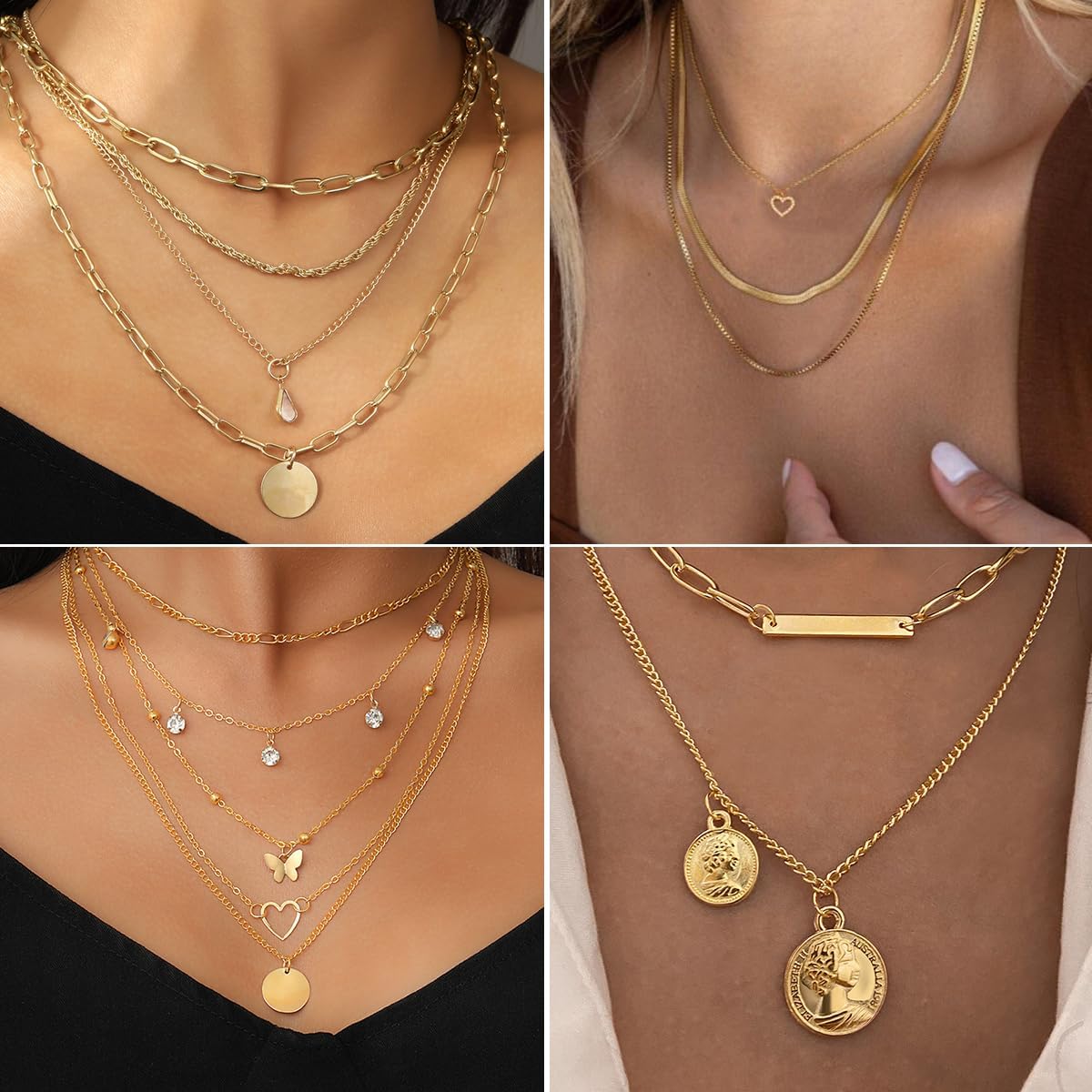 139pcs Gold Jewelry Set Costume Jewelry With 11 PCS Necklace, 16 PCS Bracelet, 90 PCS Stud Hoop Earring 22 Pcs Rings for Women Friendship Gift Set - Image 4