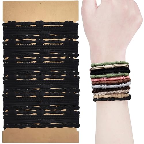 Pulseras bohemias para mujer, 24 piezas, 4 estilos, magníficas pulseras de doble uso y banda para el cabello, suaves y elegantes, accesorios para el