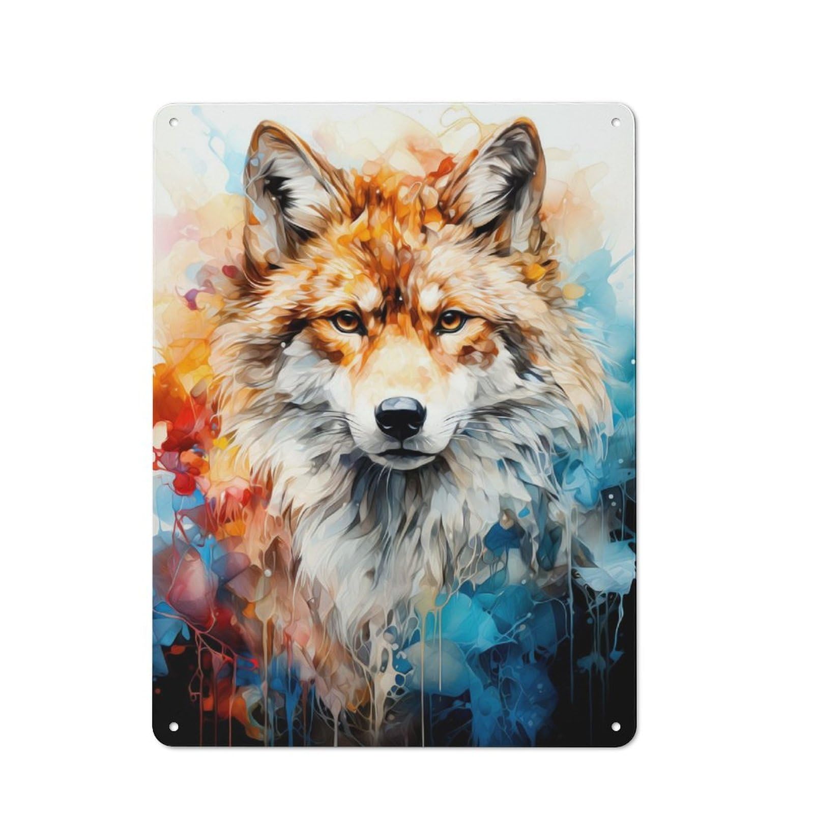 Junmoney Wolf Retro Metal Wall Sign 40X30cm With For Bar Or Restaurant, Gift Idea For A New Home And Metal Sign Collection