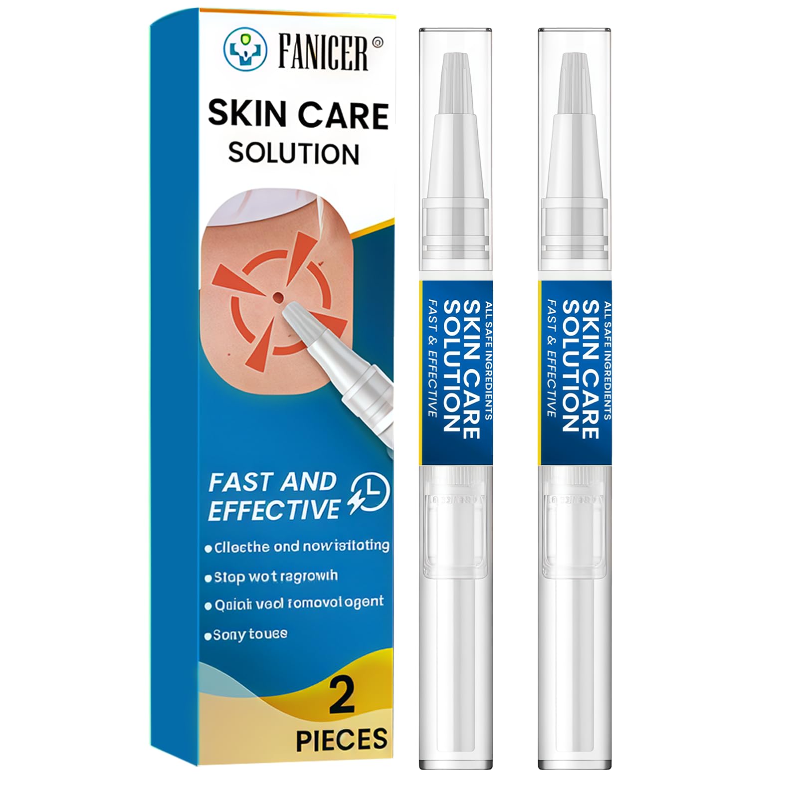2 Piezas Eliminación De Etiquetas Cutáneas, Bolígrafo Etiquetas Cutáneas, Bolígrafo Para Marcas De Piel Cara y Cuerpo, Eficaz, Para Cuerpo Y Rostro