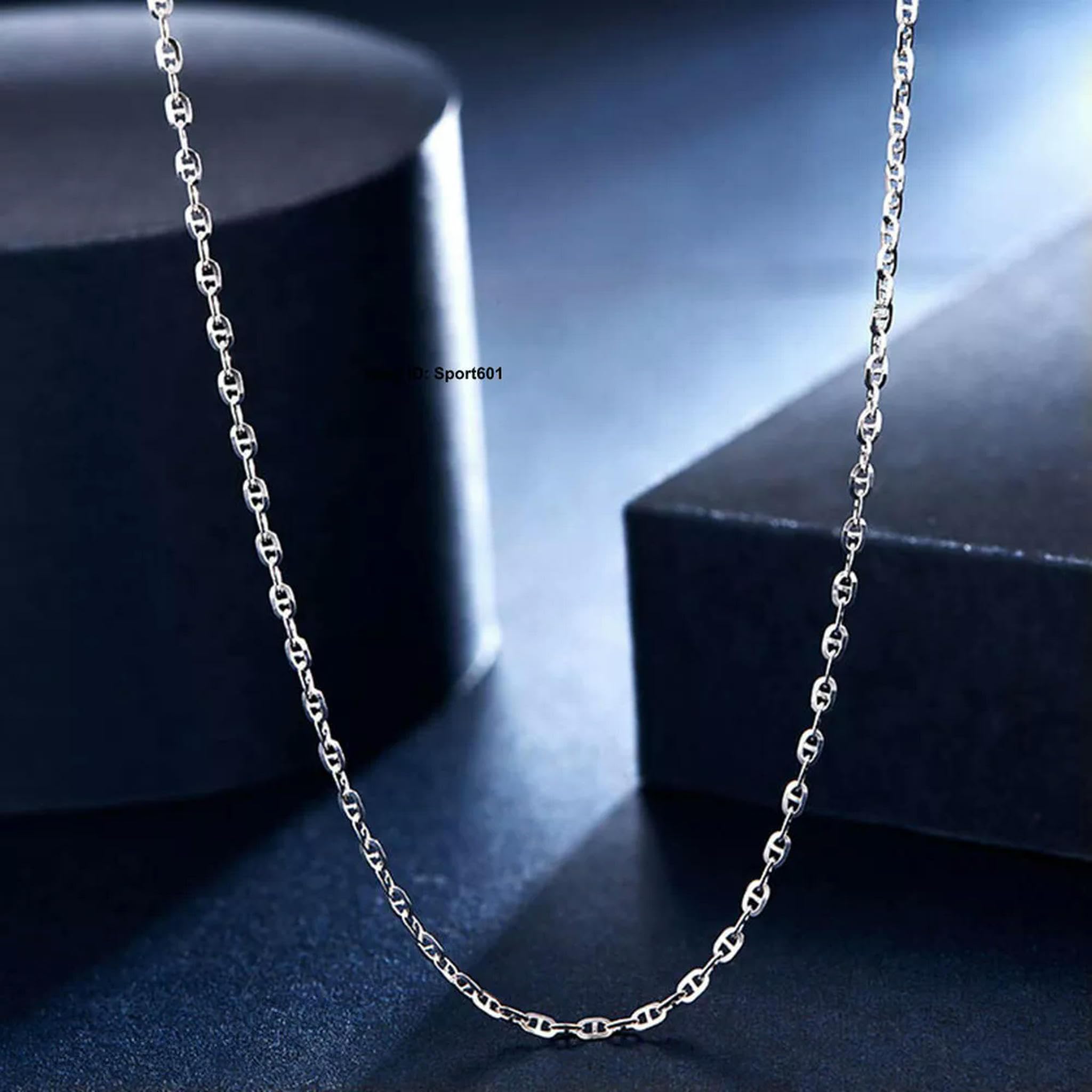 Collana da Donna in Vero Platino 950 con Ancora a Catena Marinara Pt950 3,7-3,8 g