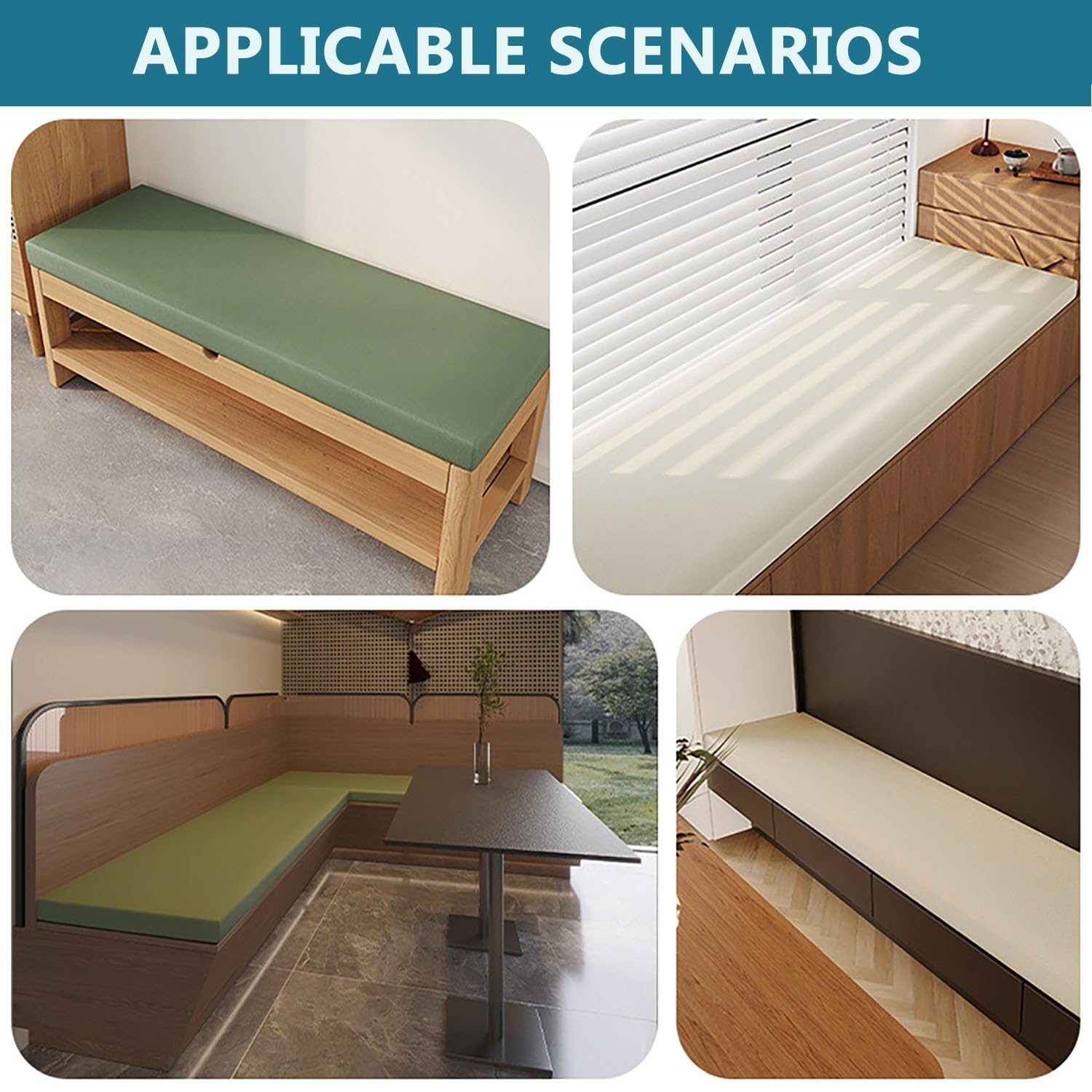 Cuscino per panca da esterno/interno, in pelle impermeabile, per mobili da 2/3 posti, memory foam ad alta densità, antiscivolo e ispessito, per scarpe, finestre, giardino (caffè chiaro, 81 x 30 x 5 cm