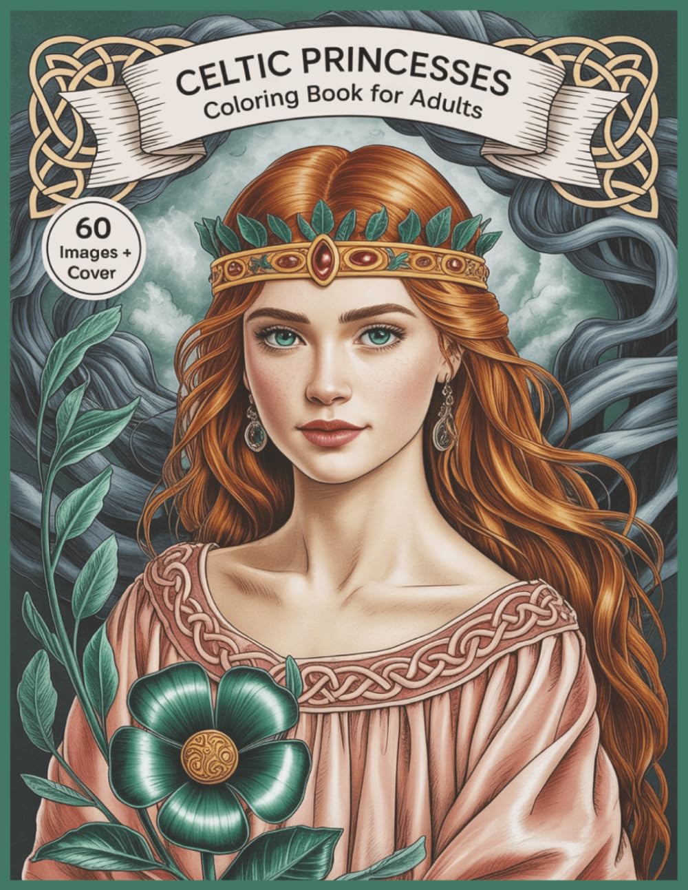 Celtic Princesses Grayscale Coloring Book for Adults: 60 Detailed Realistic Illustration Portraits for Fun, Relaxation and Stress Relief (Grayscale Portraits Coloring Books)