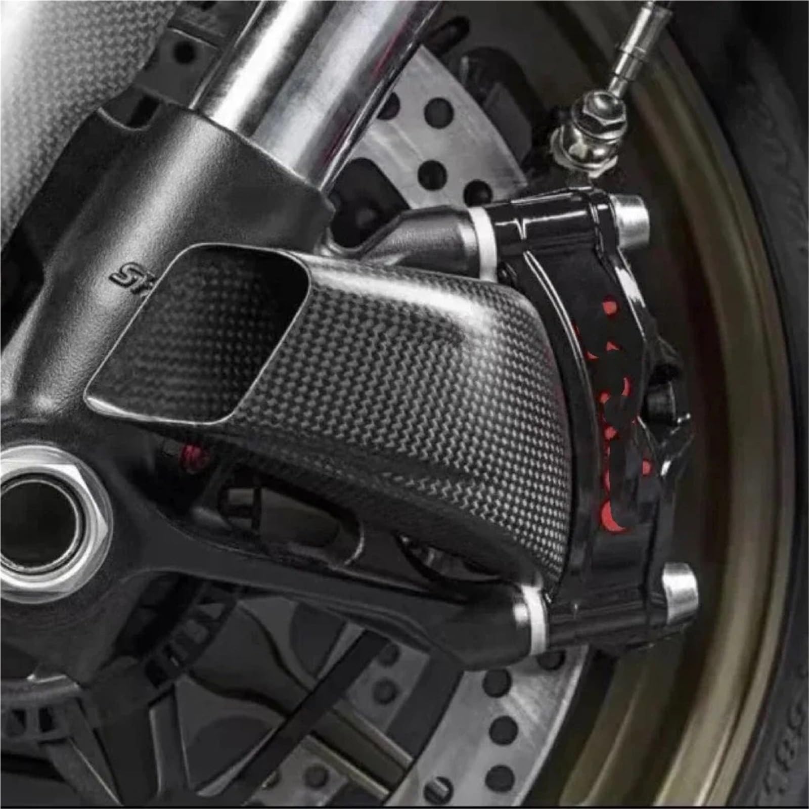 Conductos de refrigeración de aire de pinza Cubierta del radiador de la pinza del conducto de aire del freno delantero de motocicleta compatible con DUCATI PANIGALE V4 V4S Streetfighter V4/V4S(Gloss)