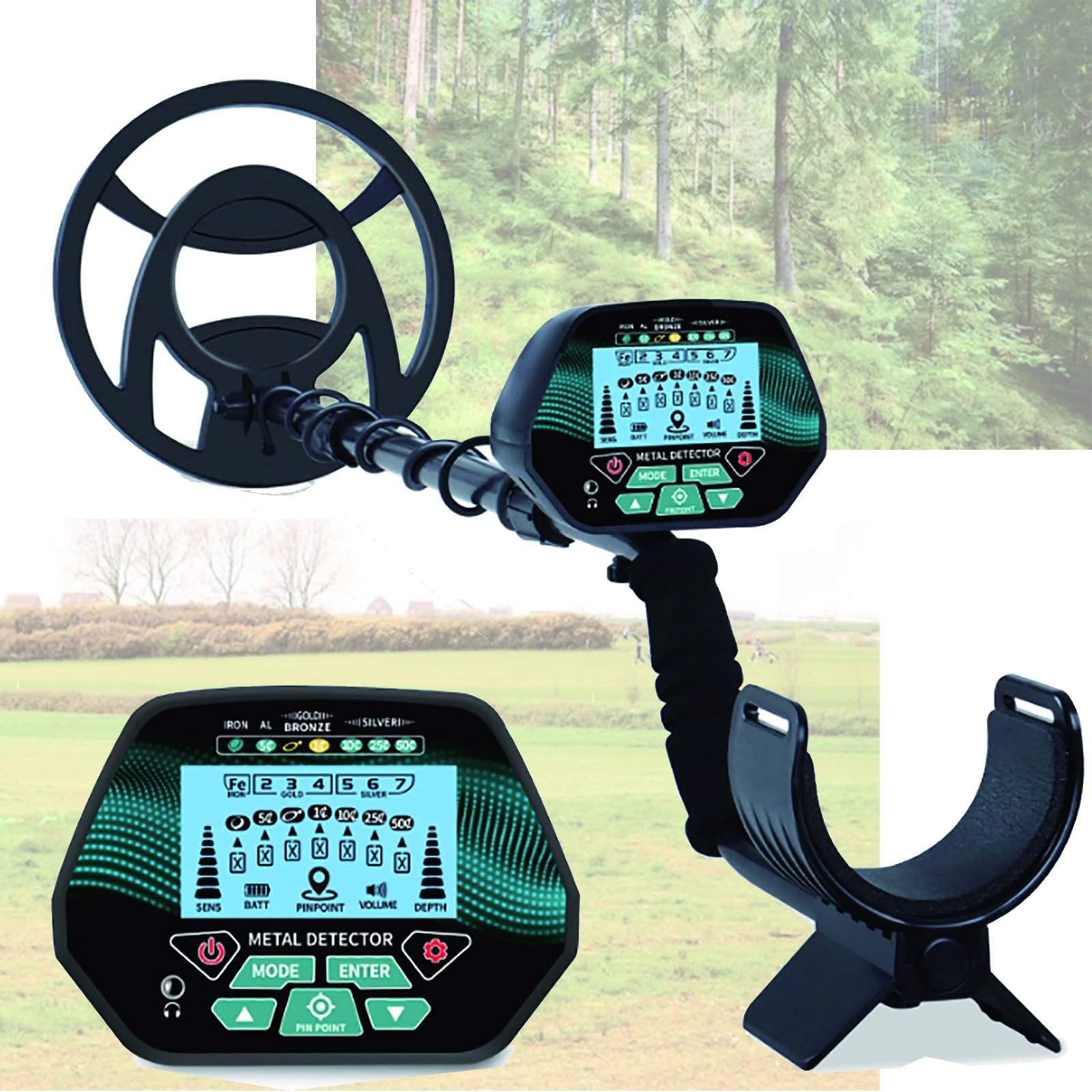YXZQLOZ Metal Detectors for Adults Water-proof, Professional Higher Accuracy Gold with High Sensitivity and Deep Detection Depth, LCD Display,for Outdoor Camping Hunts