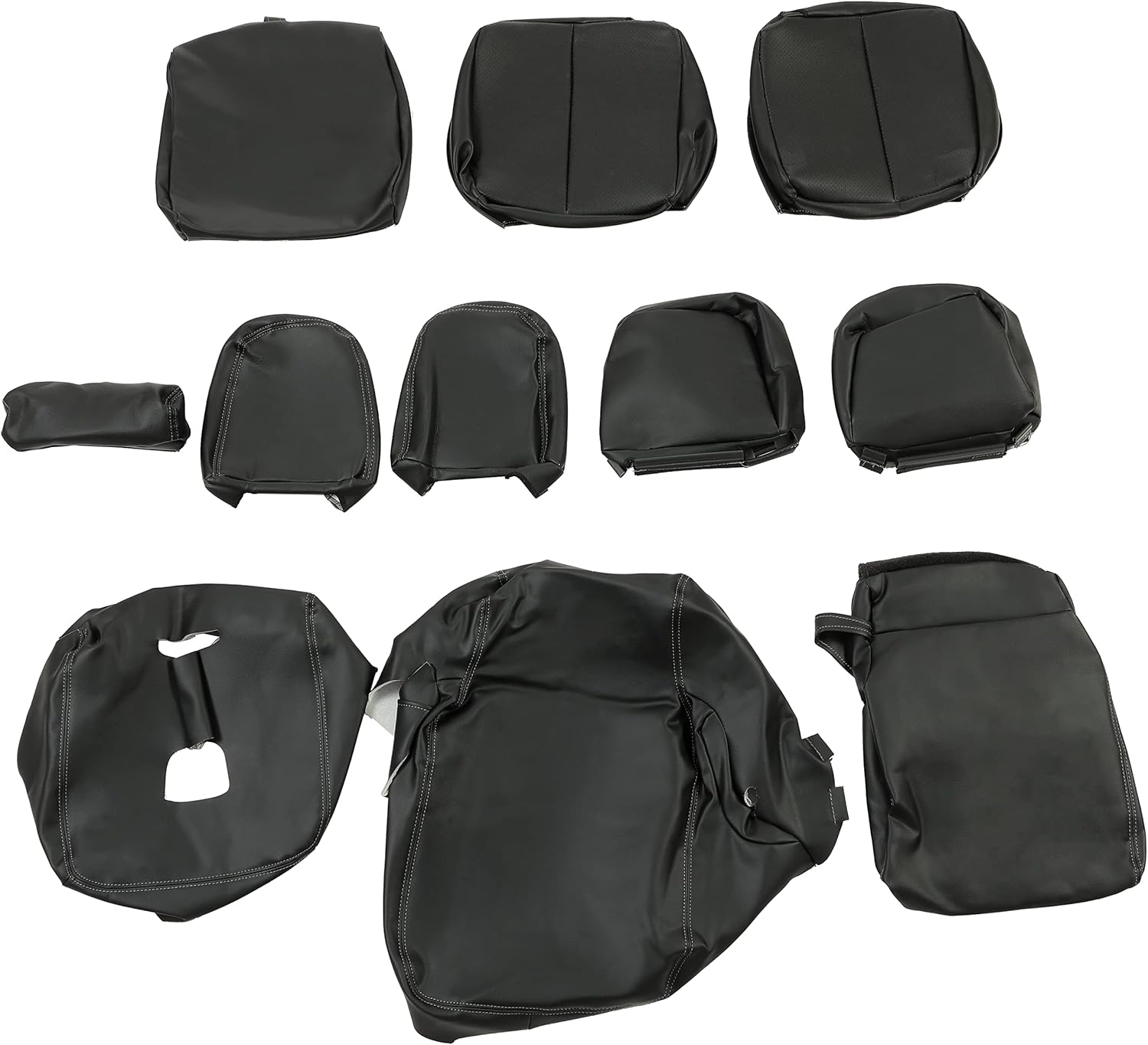 KUAFU Seat Covers Compatible with 2019-2023 Chevy Chevrolet Silverado GMC Sierra Crew Cab Black LT WT RST New Body Style Artificial Leather