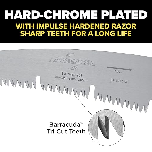Miniatura 3 de Barracuda Hoja de sierra de corte triple con borde de goleta, 13 pulgadas  Dientes duros cromados, endurecidos por impulso  Se adapta a sierras de