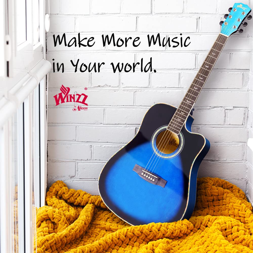 Donner Akoestische gitaar 4/4 beginners gitaar starter bundel kit 40 inch cutaway met pick-up tas tuner capo riem mini jumbo voor volwassen reizen tiener rechterhand zwart