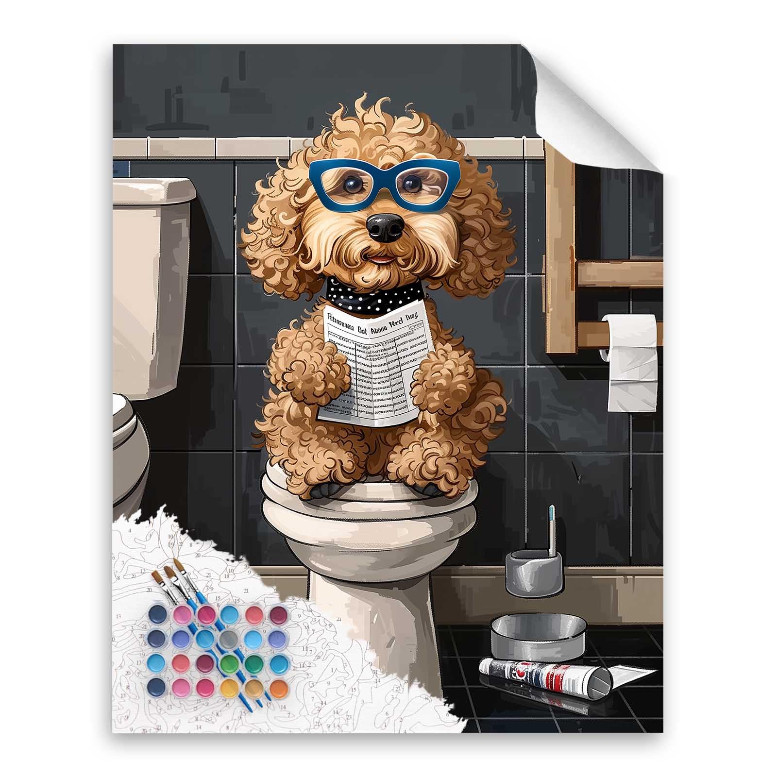 オリジナルペイント　ドッグ&ドッグ Amazon.com: Cawpom Dogs Paint by Numbers for Adults, Funny Dog on