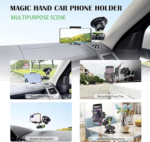 Miniatura 5 de leepiya Soporte universal para teléfono de automóvil, grabación de video, brazo mágico con succión para coche, soporte para parabrisas y ventana,