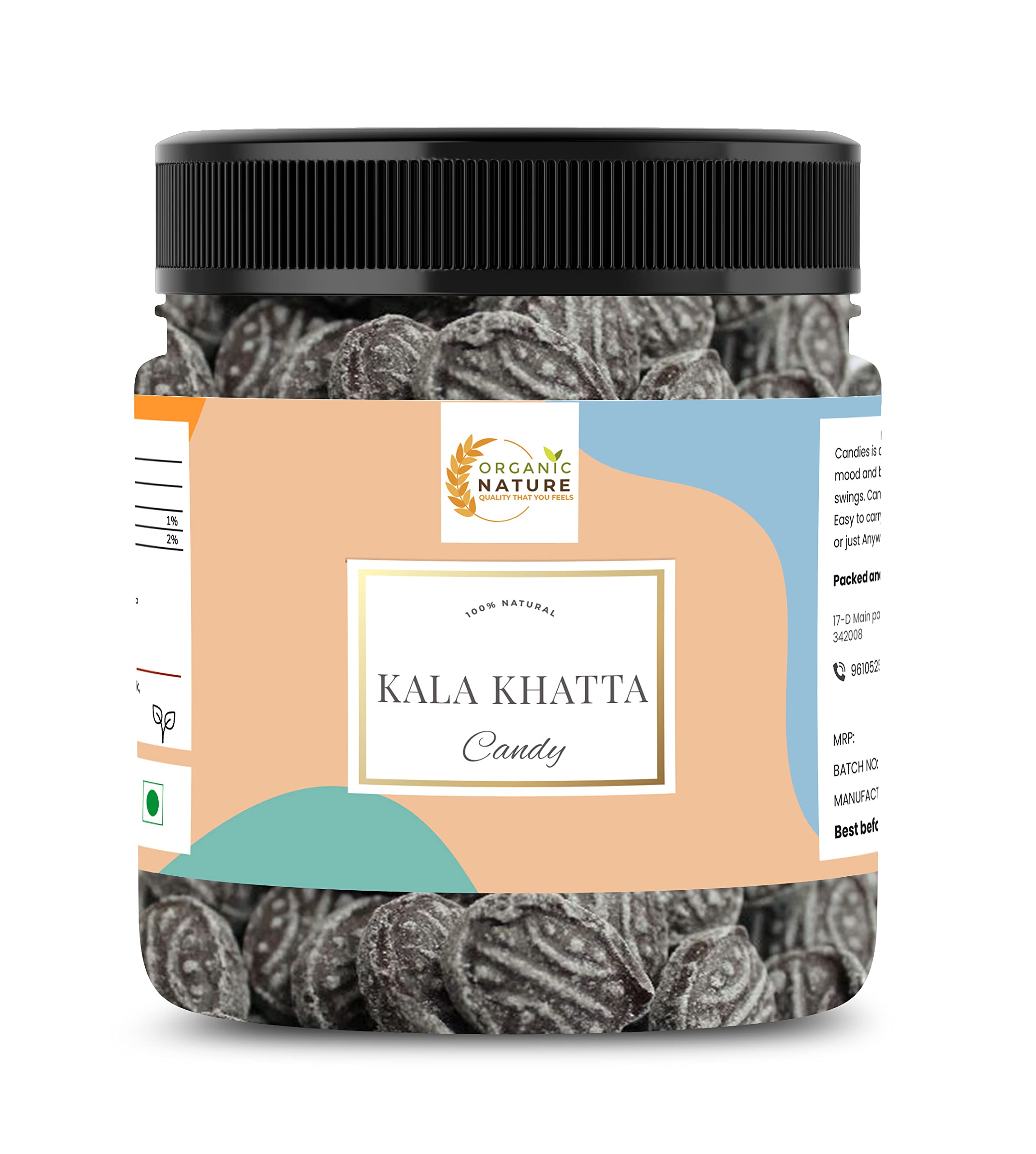 Organic Nature Candy Bars Pack of 250 grams in Jar |Kala Khatta Candy| (B0974DCZ8N) Amazon Price History, Amazon Price Tracker