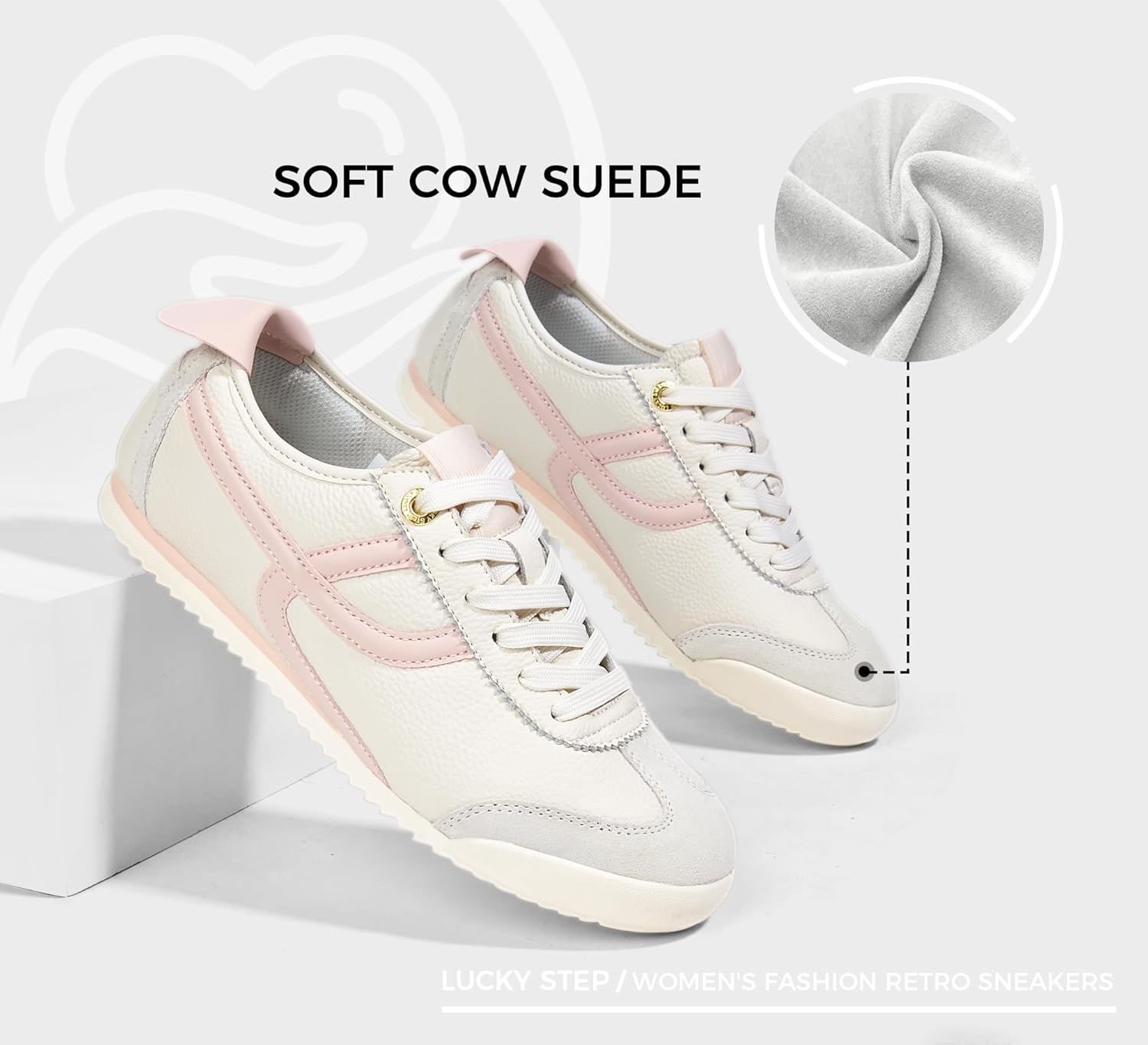 LUCKY STEP Women's Retro Fashion Sneakers Thin Sole Casual Walking Lightweight Tennis Trainers Running Gym Workout Classic Comfortable Athletic Shoes - Image 4