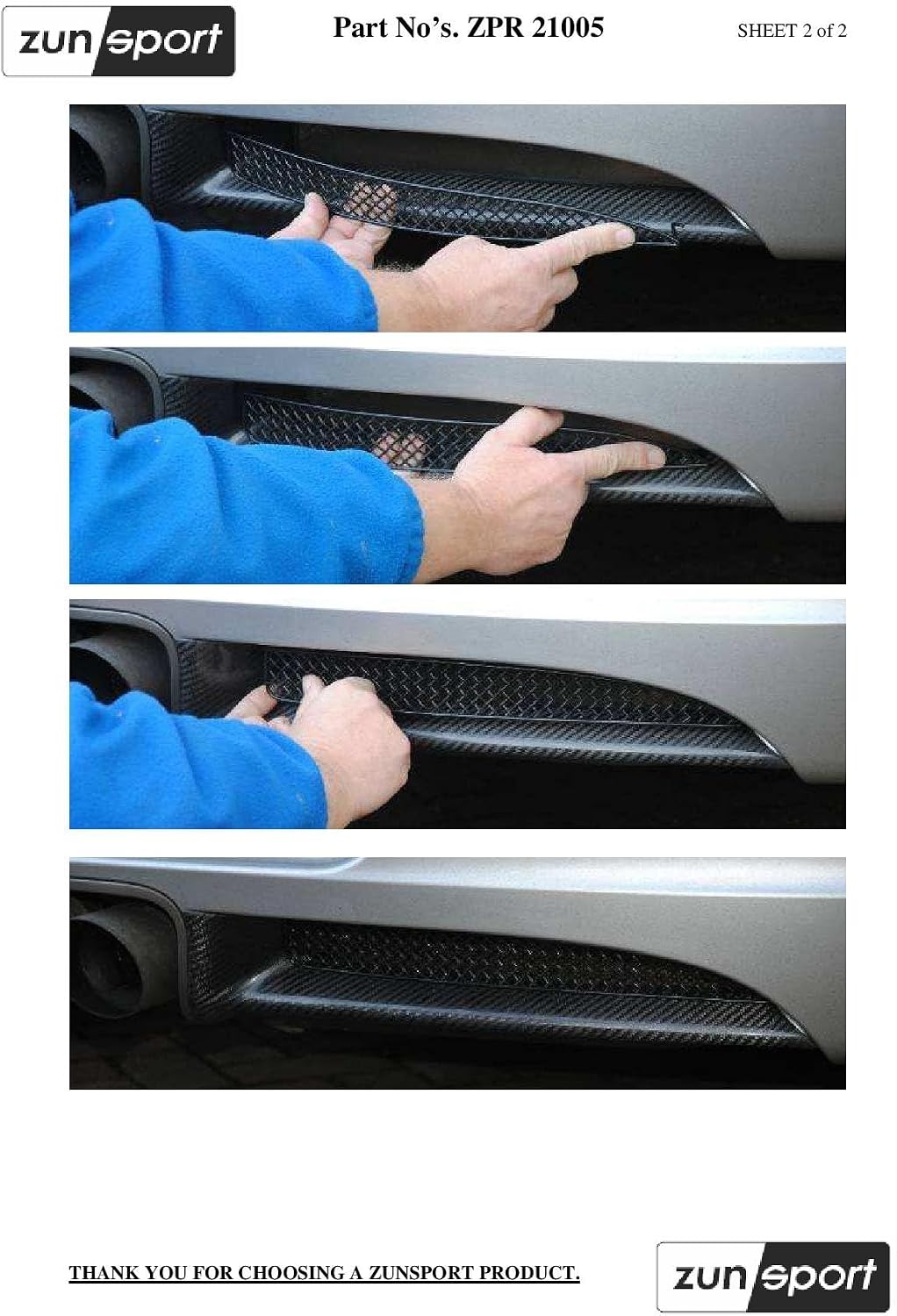 Zunsport Compatible With Porsche Cayman 987.1 - Rear Grill Set - Black finish (2005 to 2009)