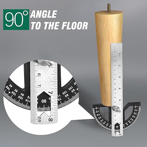Miniatura 4 de Patas de madera de goma para muebles de 8 pulgadas, patas rectas de madera cónicas de mediados de siglo, patas de sofá de mediados de siglo, patas