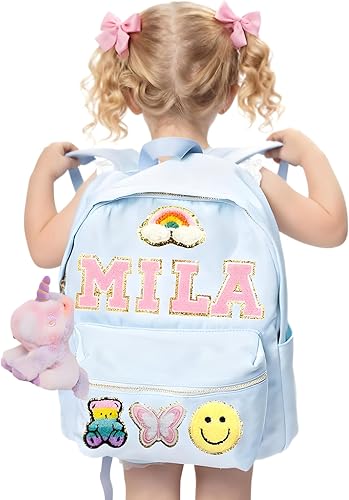 Mochilas personalizadas para niñas y niños, mochila de regreso a la escuela, mochila personalizada con parche de nombre, mochila escolar impermeable