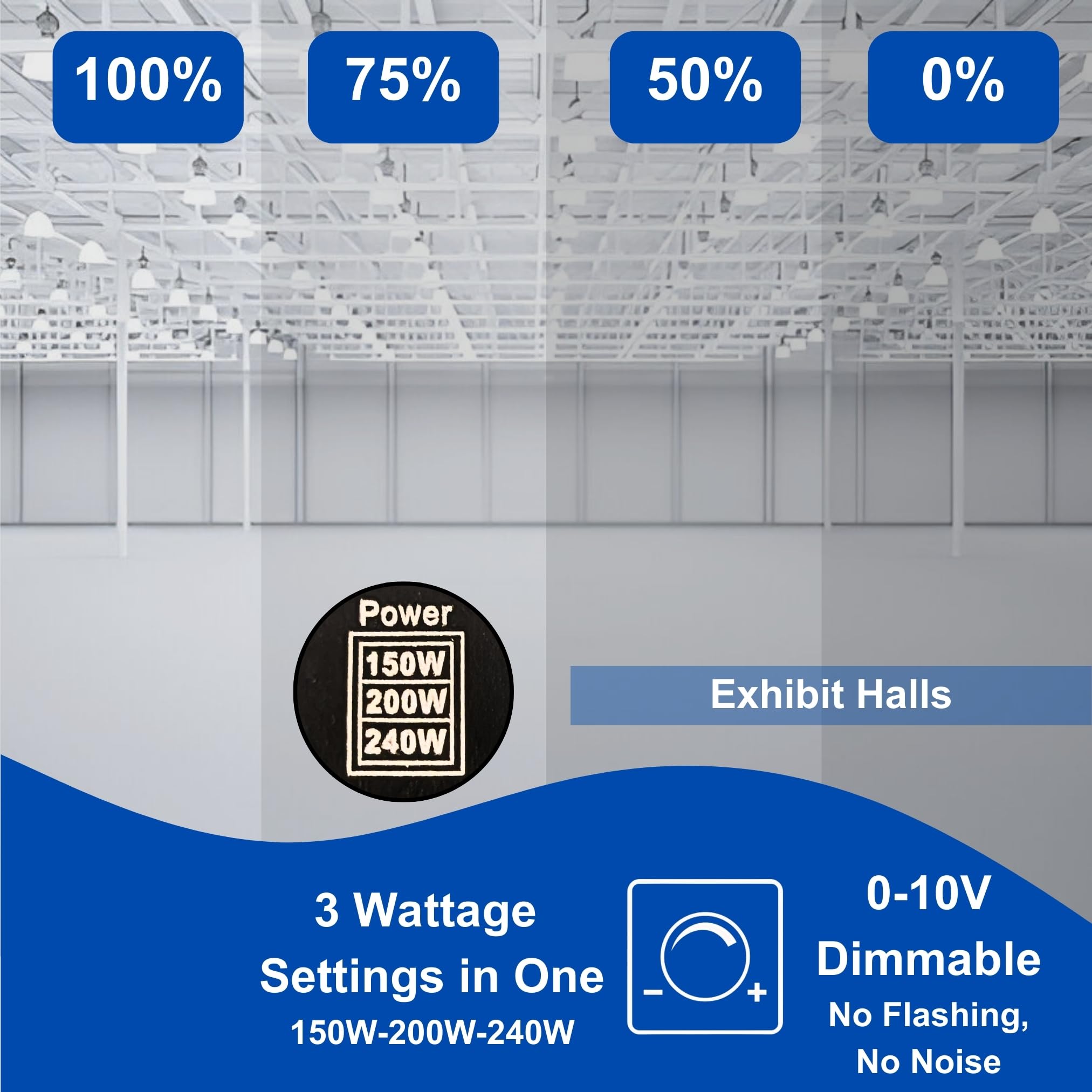 300W 240W 36000LM UFO High Bay LED Shop Light Dimmable CCT Adjustable HighBay Lights for Warehouse Factory Gym — view 5