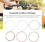 Guitar Strings, Acoustic Guitar Strings Set 6PCS Metal, Replacement Strings, for Beginners Musicians Practice Stage Performance