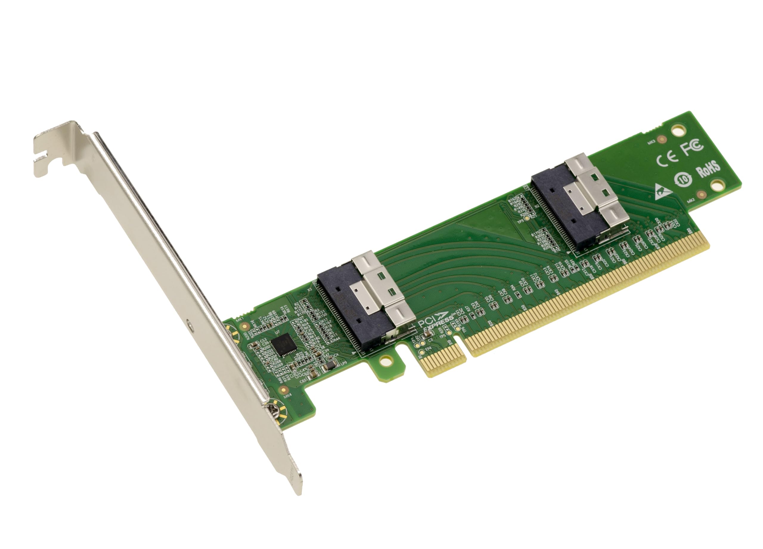 Cavo KALEA-INFORMATIQUE PCIe 4.0 Con Connettori Slim SAS SFF-8654 8i 74 Pin A 8 Porte SATA, Lunghezza 80 Cm, Componenti Amphenol