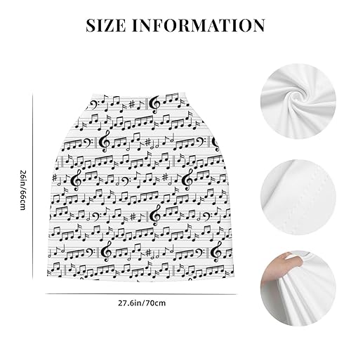 Miniatura 2 de Funda de asiento de coche con notas musicales, funda de lactancia para mamá, transpirable, funda de cochecito multiusos para asiento de automóvil,