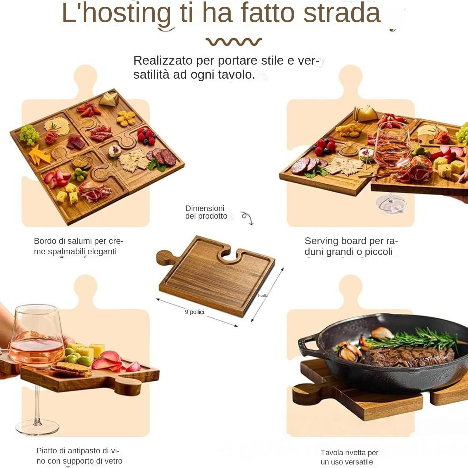 Bandeja Para Servir Comida Para Presentar Con Asas | Gran Bandeja Para Charcutería Y Quesos Para Snack Tarta Postre Cocina Hogar Sala De Estar De Estreno Buffet De Vacaciones