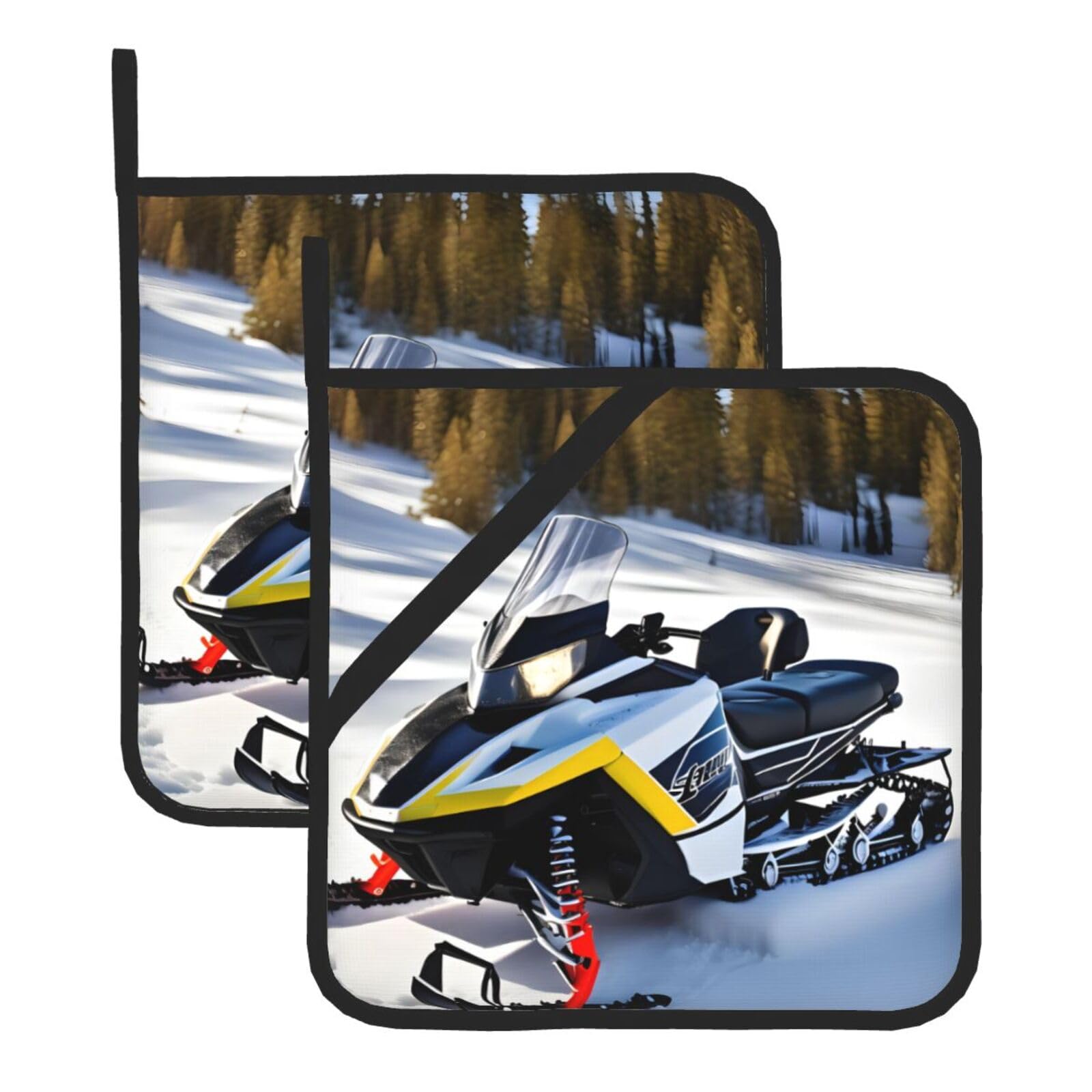 Advanced Snowmobile Square Heat Resistant Trivet Set Thick and Durable for Baking Barbecue Cookware Oven