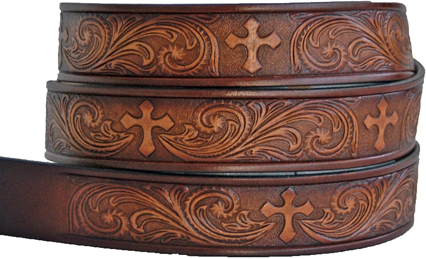 Cross Leather Name Belt Custom Engraved for Men and Women