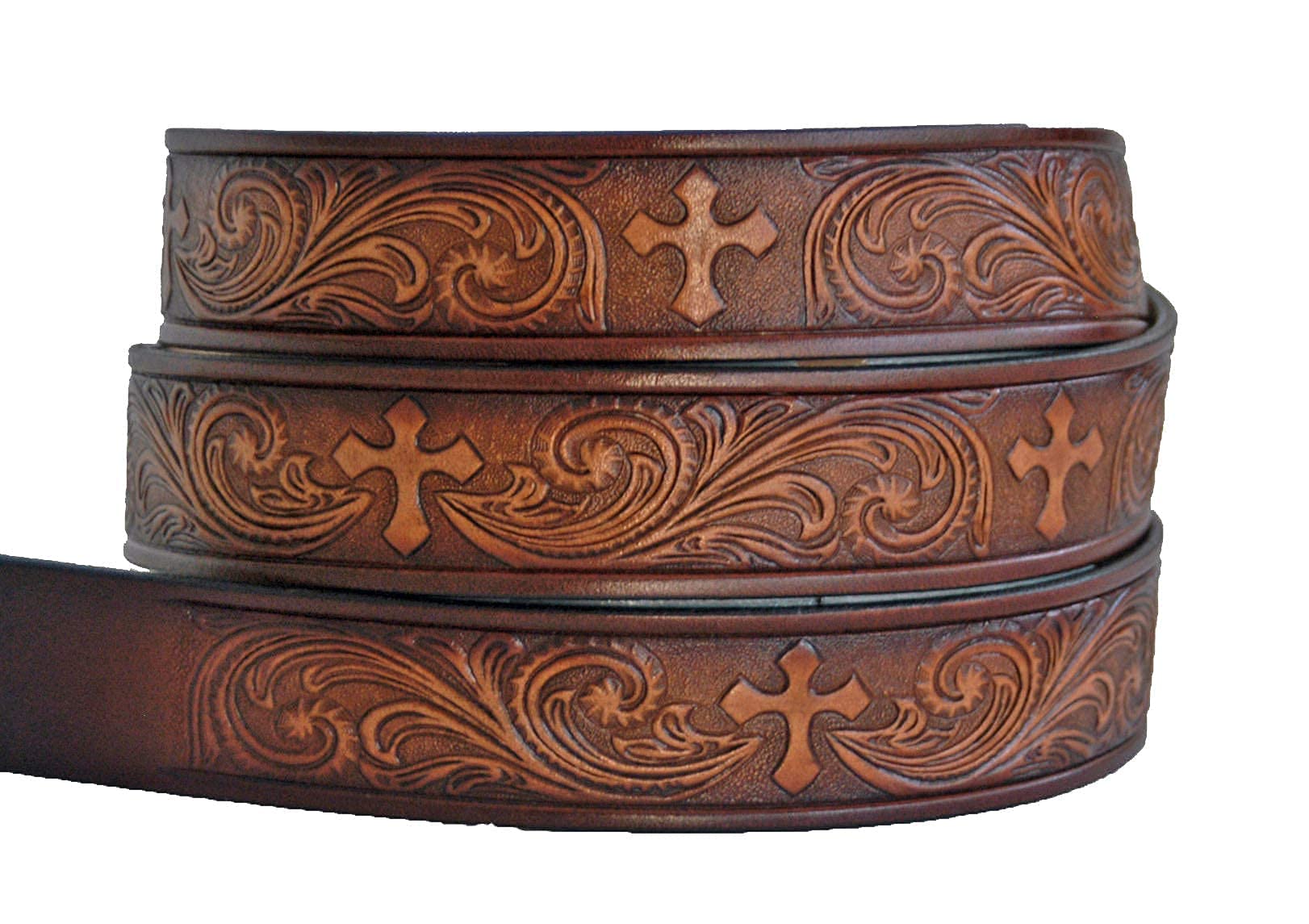 Cross Leather Name Belt Custom Engraved for Men and Women