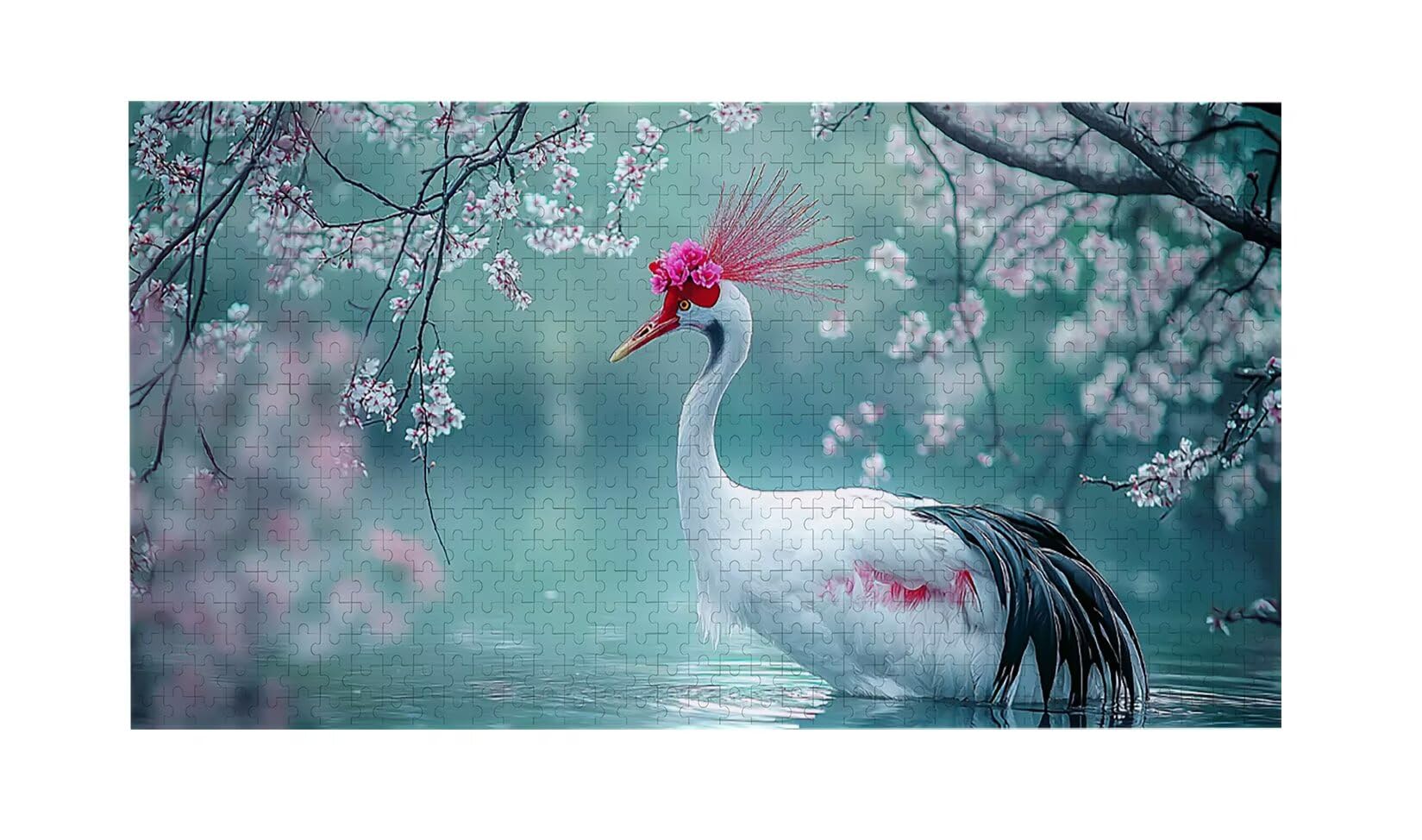 Puzzle para Adultos 1692 Piezas, Grulla Blanca del Lago Puzzle, Difícil, Desafiante, Rompecabezas Encajan Perfectamente, Letras en la Parte Posterior, Regalo para Personas Mayores (179x31cm) v-373