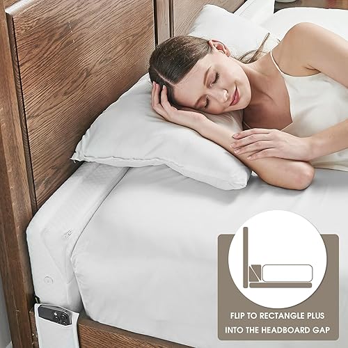 Miniatura 6 de Almohada de cuña de cama de tamaño individual (39 x 10 x 6 pulgadas) para cabecero, hueco, cuña de colchón, relleno de espacio de cama, almohada de