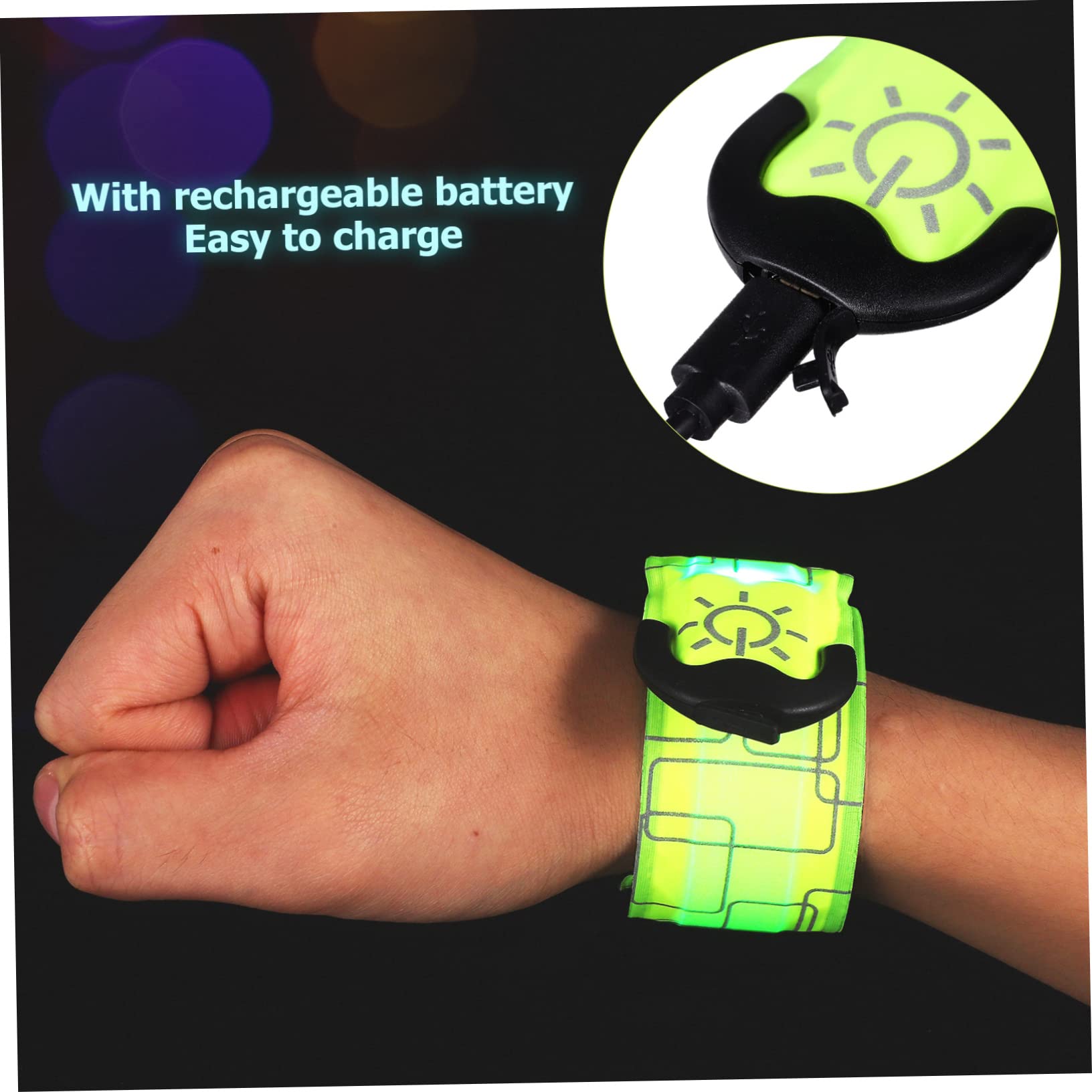 ibasenice 4pièces Lot de Brassards Lumineux LED pour Cyclisme Et Jogging avec Modes Éclairage Et Clip