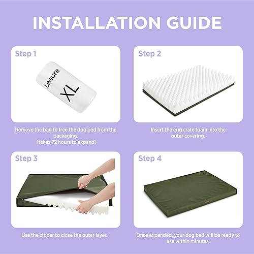 Miniatura 4 de LE SURE Cama impermeable para perros extra grandes, para exteriores, cama ortopédica de espuma para mascotas con superficie de tela Oxford y funda