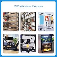 Vista 3 de Extrusión de aluminio con ranura en T 3030 para piezas de impresora 3D y bricolaje CNC negra de 600mmX4