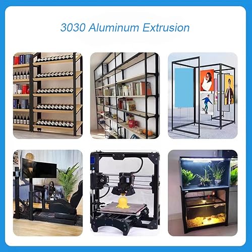 Miniatura 5 de 20100 T ranura de aluminio extrusión para piezas de impresora 3D y CNC DIY negro 500mmX2