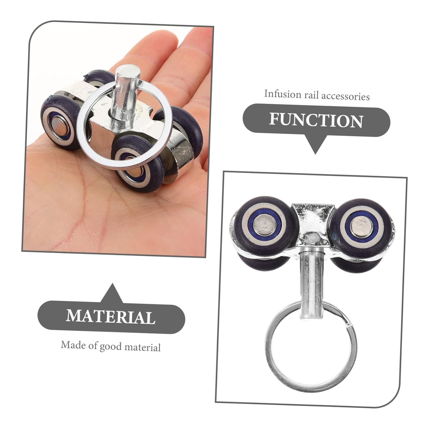 NOLITOY 4pcs Infusion Track Pulley Drip System Parts Strut Channel Trolley Poles Portable Accessories