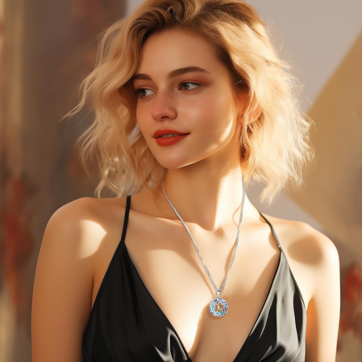 Eusense 925 Sterling Silver Hummingbird/Cat/Dog/Tree of Life/Cow Necklace Animals Pendant Jewelry Gifts for Women Men - Image 7