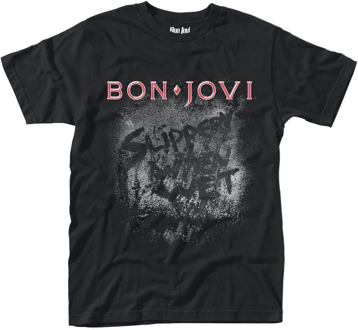 Bon Jovi Slippery When Wet Men's T-Shirt Black M 100% Cotton Band Merch, Bands