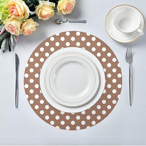 Miniatura 5 de Manteles individuales retro de lunares para mesa de cocina, manteles individuales resistentes al calor, manteles individuales antideslizantes, juego