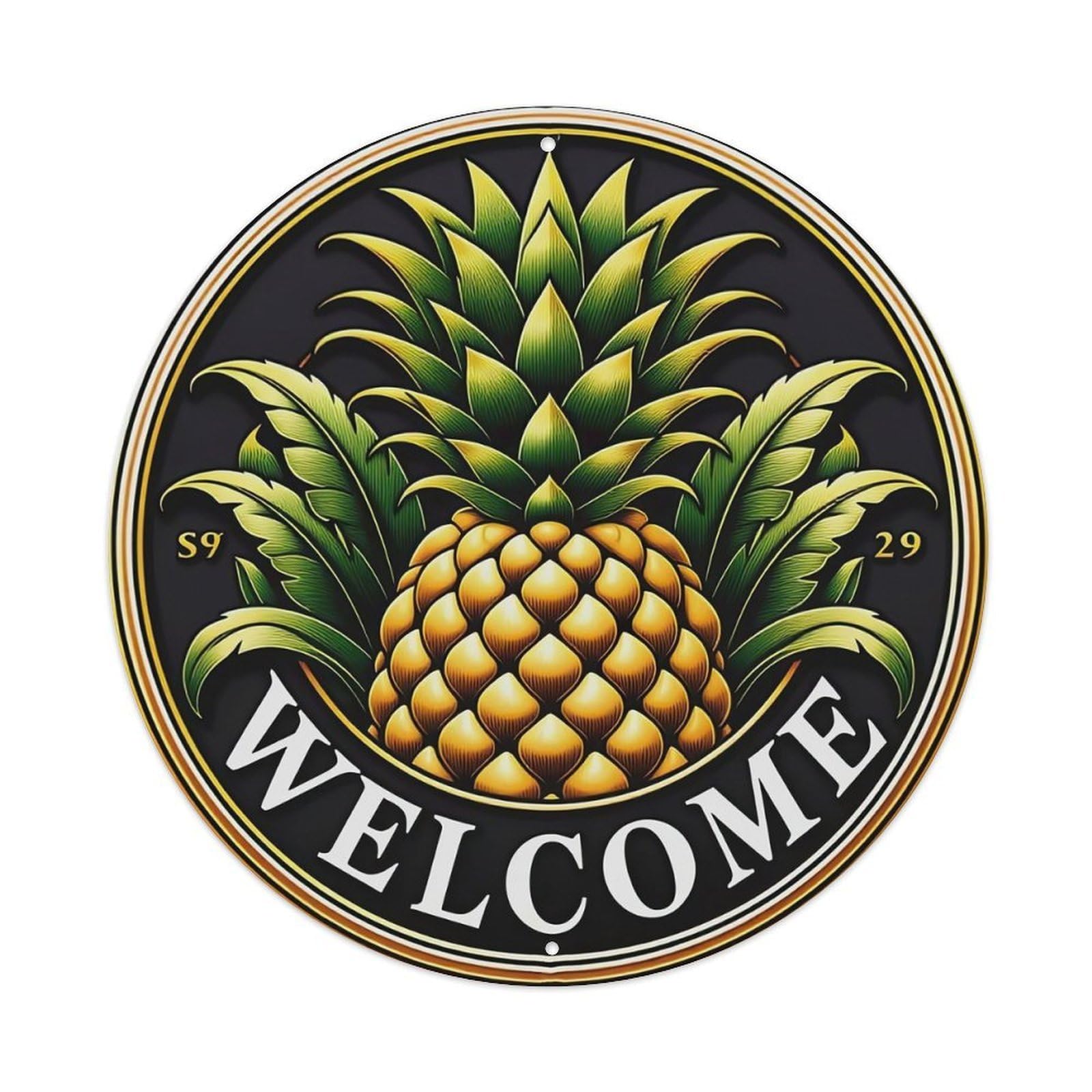Pineapple Welcome Metal Tin Sign