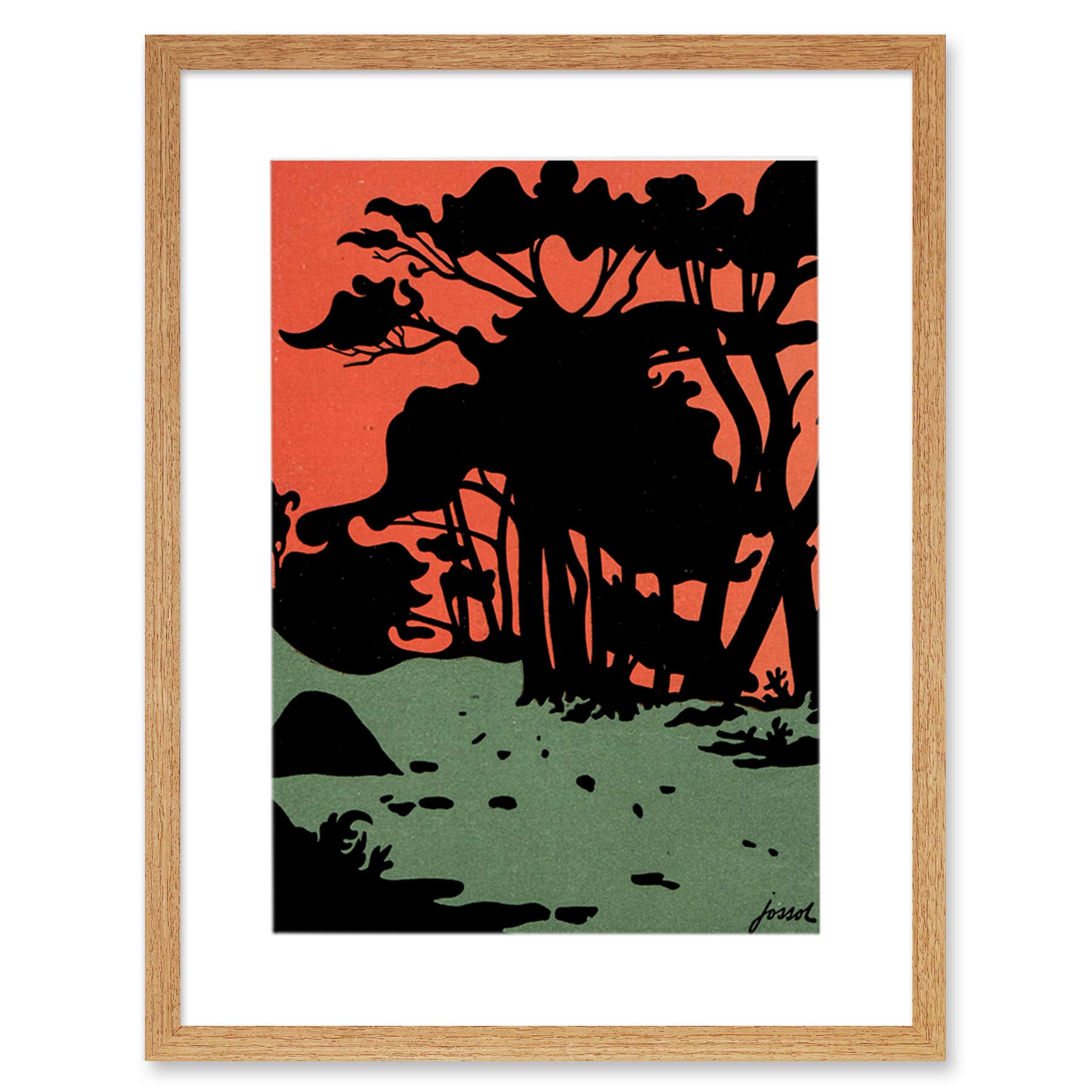 Wee Blue Coo Magazine Cover Jugend Abstract Silhouette Artwork Framed Wall Art Print 12X16 Inch