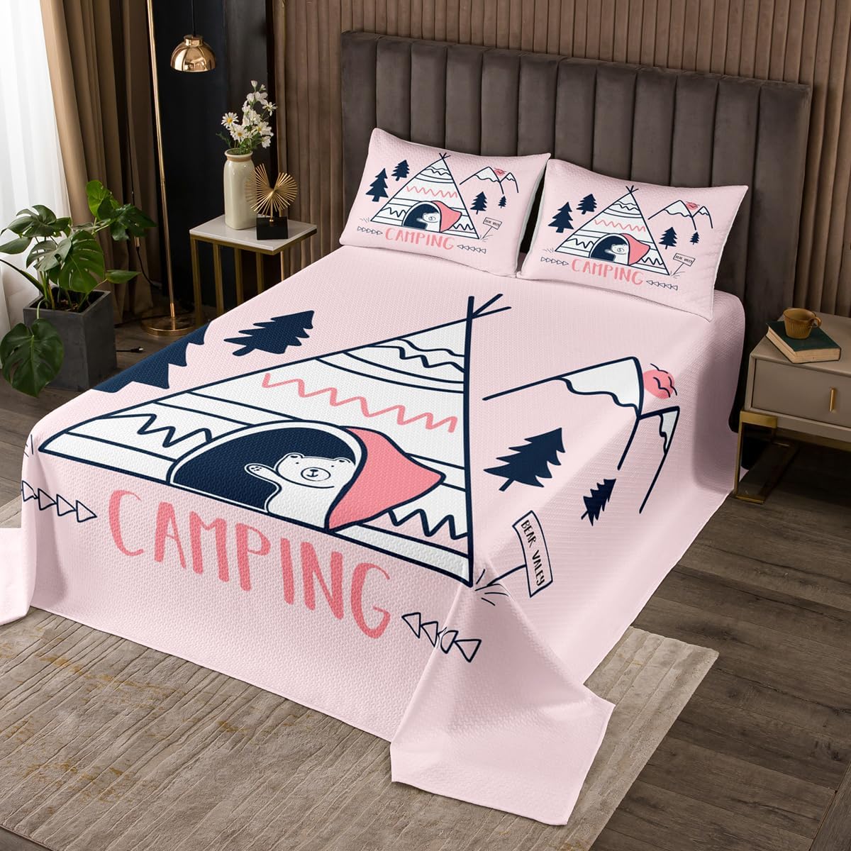 Tiger 3D Print Bedspread King Size Wild Animals Bedding Set 3pcs for Kids Teens Room Decor,Animal Fur Quilted Coverlet Soft Breathable Bedding Quilt with 2 Pillowcases