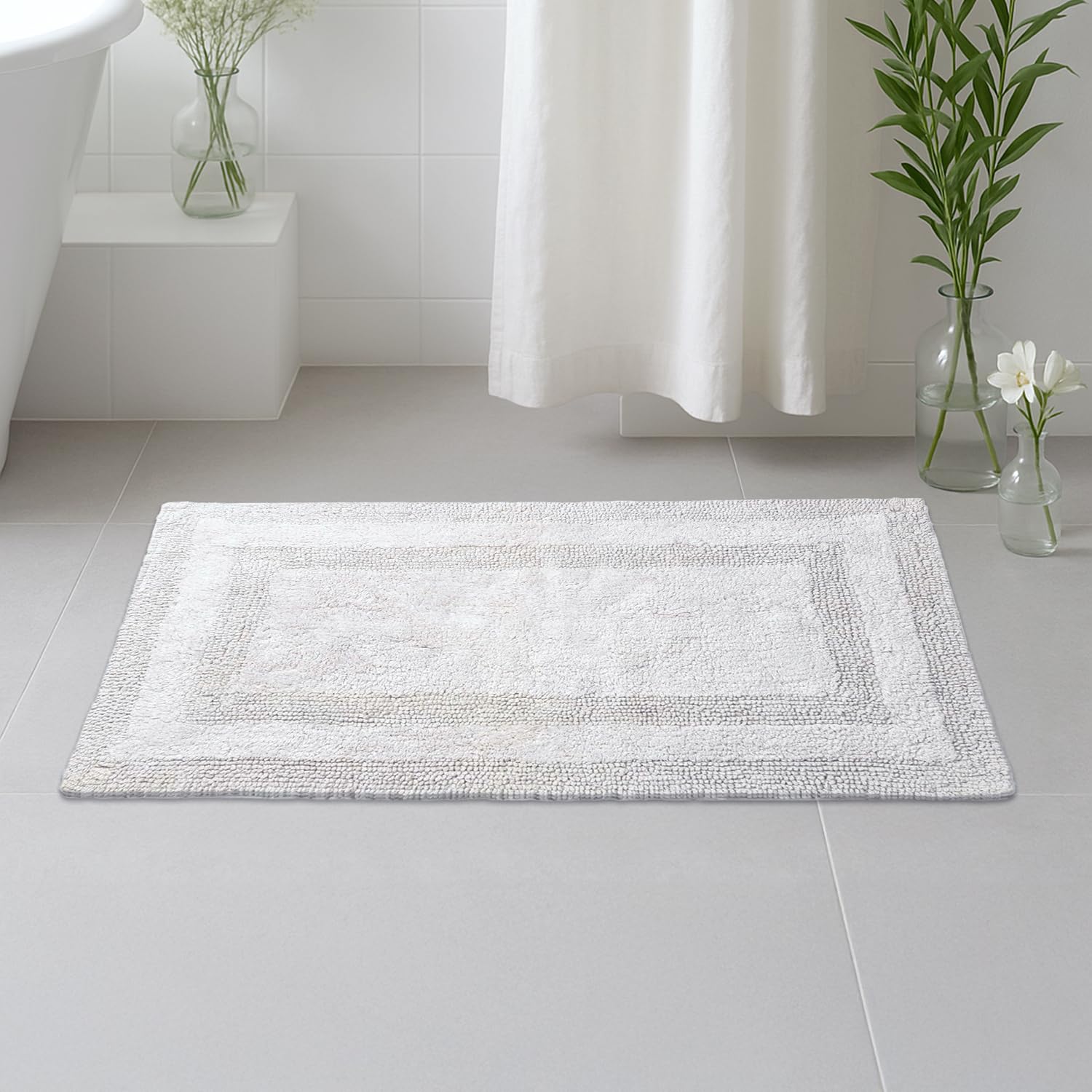 Premium Cotton Reversible Bath Mat - Earthy Fables -1