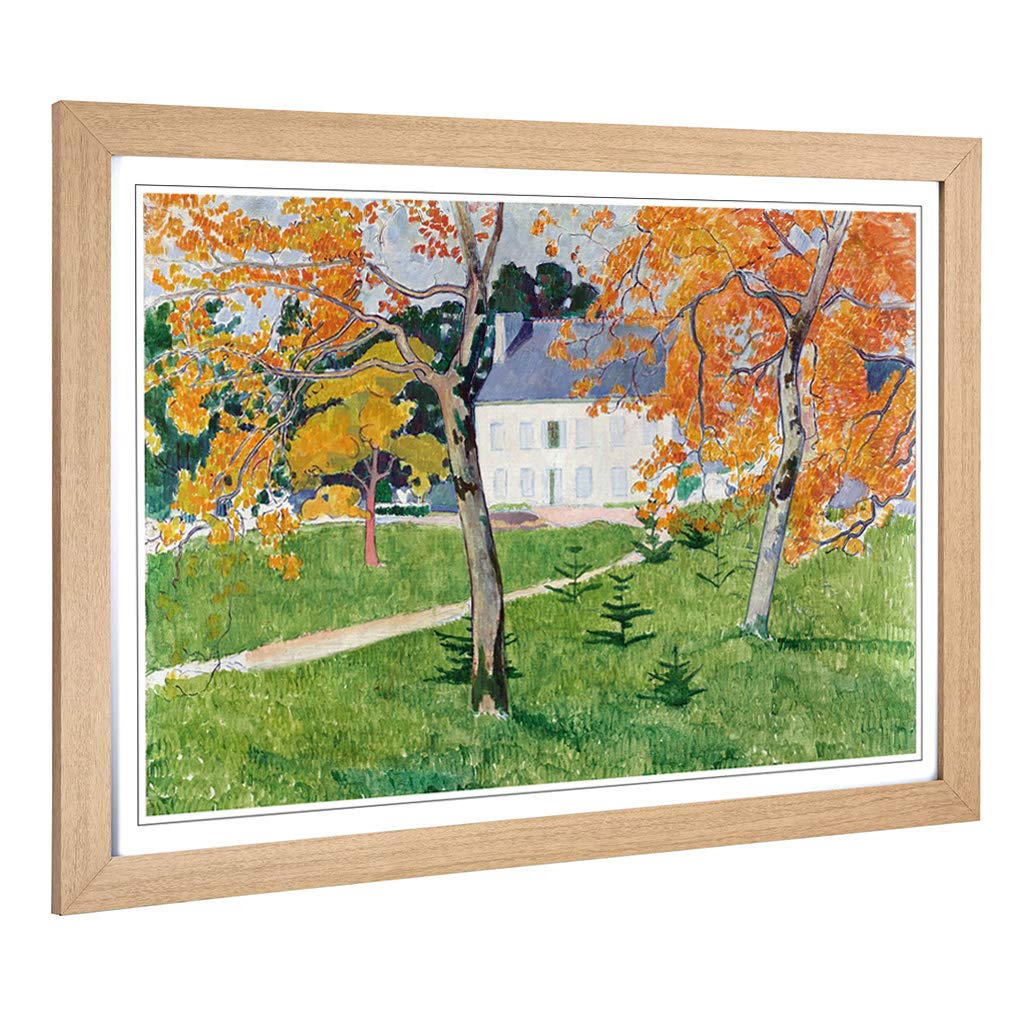 Big Box Art Framed Print of Emile Bernard House Among The Trees Design | Wall Art Picture | Home Decor for Kitchen, Living Room, Bedroom, Hallway, Oak, A2 / 24.5x18 Inch / 62x45cm