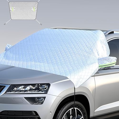 Smeyta Cubierta magnética para parabrisas de automóvil, cubierta magnética para parabrisas para nieve, parasol para parabrisas delantero de