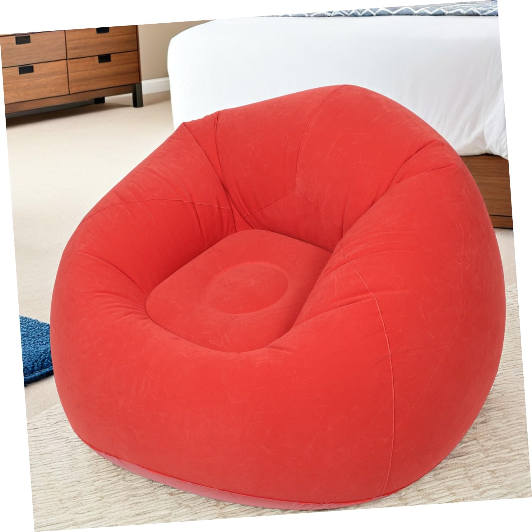 Aufblasbarer Sofasessel mit Luftpumpe, PVC Flock, Tragbar